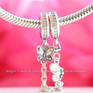 Pandora Charm, Decorative Butterflies Safety Chain 797865CZ